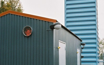 Kungälv Energi AB, Stålkullen. Pelletspanna från Hollensen monterad i container. Pellets 500 kW