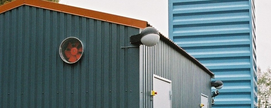 Kungälv Energi AB, Stålkullen. Pelletspanna från Hollensen monterad i container. Pellets 500 kW